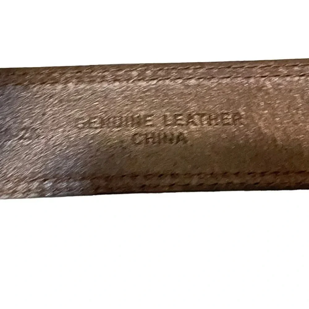 AndWest Tooled and Metal Concho Overlay‎ Brown Belt SZ 40